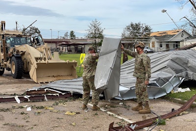 Cleanup in Lake Charles. Photo credit: Louisiana National Guard