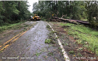 TxDOT crews clear roads in the state following Hurricane Laura. Photo credit: TxDOT