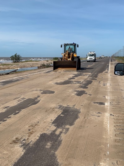 TxDOT crews clear roads in the state following Hurricane Laura. Photo credit: TxDOT