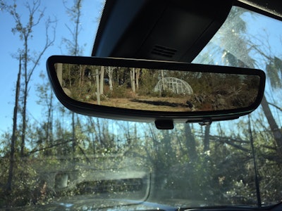 Rear camera mirror brings a much better view free of back seat obstructions