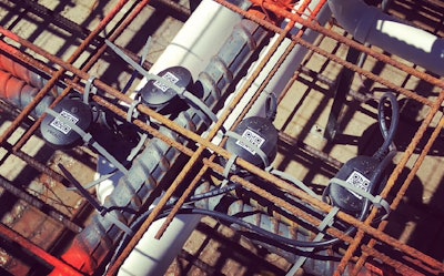 Hilti Concrete Sensors attach to rebar.