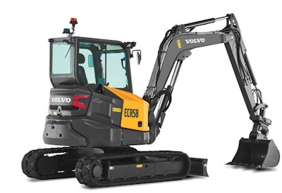 Volvo CE’s ECR58 reflects the company’s new streamlined machine identity.