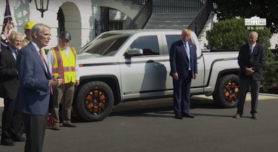 President Donald Trump helped launch Lordstown Motors electric pickup Endurance at The White House this week. Lordstown CEO Steve Burns stands to his right. Ohio Senator Rob Portman, on the left, lauded Lordstown and Trump for helping to restore jobs in his state.