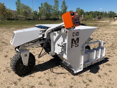 The newly acquired and rebranded Miller Formless C-101 curb and gutter concrete slipform paver.