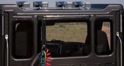 An optional three-piece rear window is 77% larger compared to the Western Star 4900.