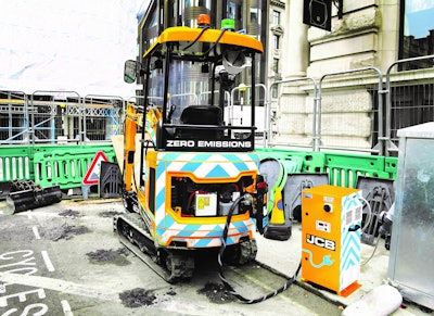 The JCB Universal Charger allows for a quick top off of power throughout the work day, and can take an electric machine from zero to full charge in 2.5 hours.