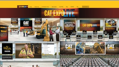 Cat Expo Live, which aired in September, was billed as Cat’s first North American virtual trade show. Source: Caterpillar.