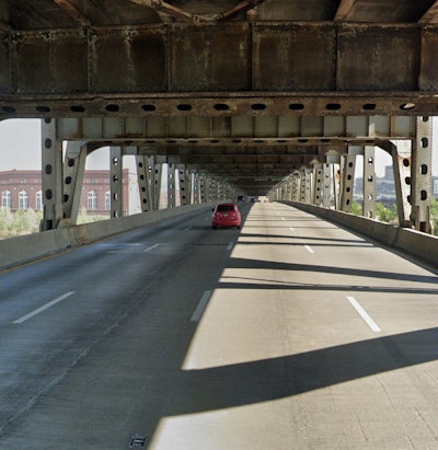 A view of the Brent Spence Bridge’s lower deck before the crash. Credit: KYTC