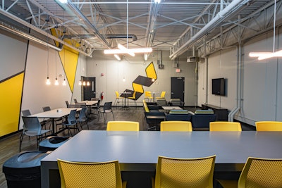 The technician break room at West Side Tractor is also designed as a recruiting tool.