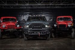 (From Left to Right) 1946 Dodge Power Wagon, 2021 Ram Power Wago