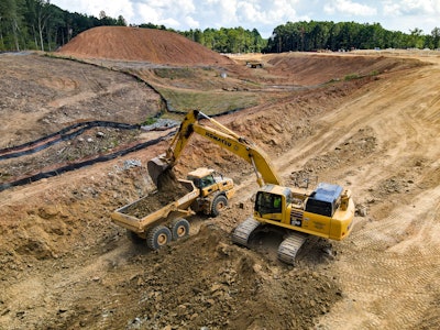 Bell B30E articulated dump truck at jobsite