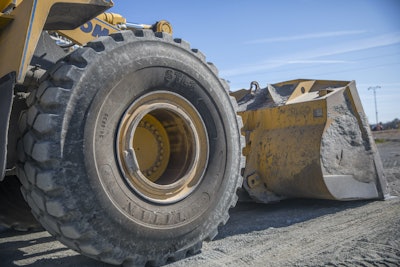 Titan tire on a wheel loader