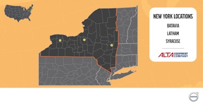 map of new york locations for alta equipment company