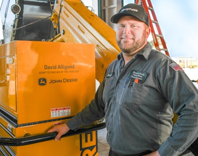 2020 AEMP Technician of the Year David Alligood. The award is sponsored by John Deere and Equipment World. If interested in applying for the award or nominating a technician, go to: www.aemp.org/technician-of-the-year. Photo credit: Shelby Ward, Manatee County Government