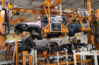 The cab and bed of the first Ram 1500 TRX Launch Edition, adorned in an exclusive Anvil exterior paint, are married with the chassis at FCA’s Sterling Heights (Mich.) Assembly Plant. FCA invested nearly $1.5 billion to retool the plant to build the next generation Ram 1500, which launched in 2018, and support the future growth of the Ram brand.