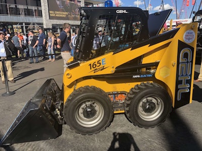 Gehl 165E electric skid steer at trade show