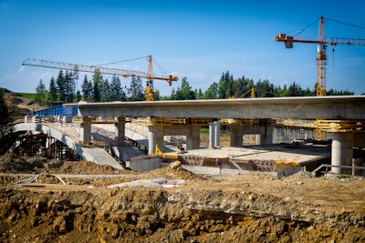 Bridge construction work