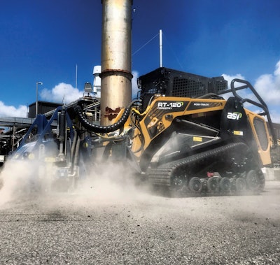 Loegering milling attachment on an ASV RT-120 Forestry compact track loader