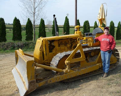 Nancy McDonnell with 1956 Cat D4