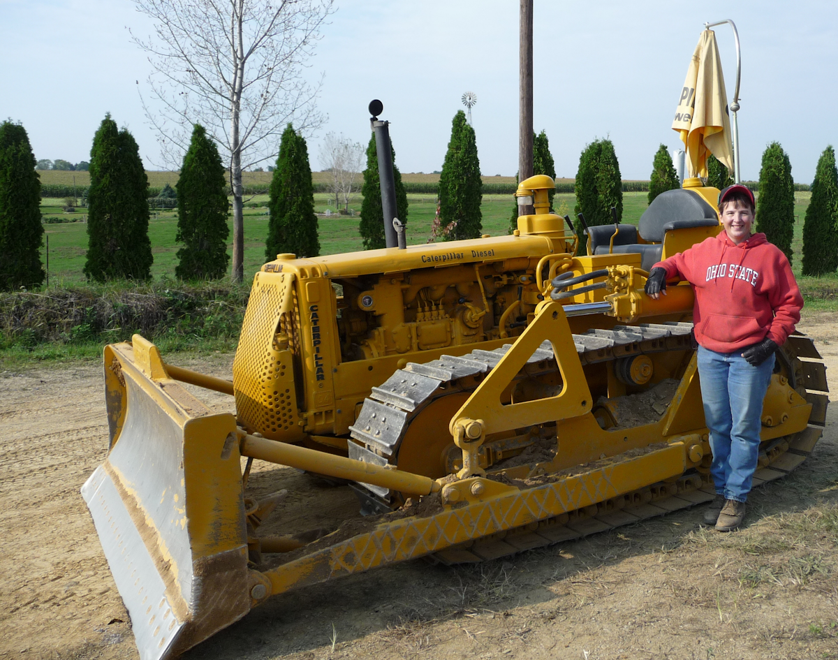Nancy McDonnell's restored antique 1956 Caterpillar D4 dozer