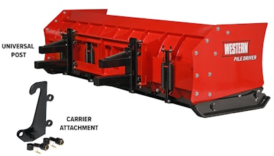 Western pile driver pusher plow