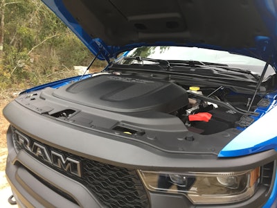 Ram’s 702-hp 6.2-liter supercharged HEMI V8 is bolted to a ZF-sourced 8-speed high-torque-capacity TorqueFlite automatic transmission.