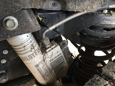 Ram TRX exclusive Bilstein Black Hawk e2 adaptive shocks provide soft landings and make for smooth sailing on bumpy streets.