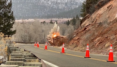 Colorado DOT boulder explosion