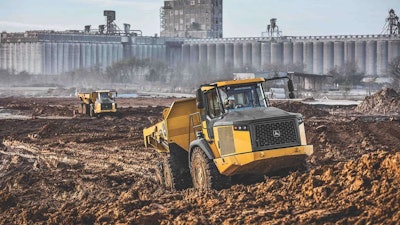 Deere E II articulated dump truck at job site