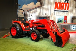kioti tractor on display in showroom