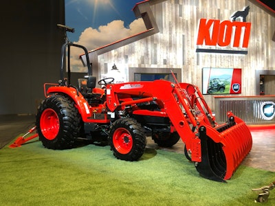 kioti tractor on display in showroom