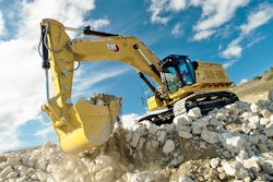 Cat 374 excavator at construction site