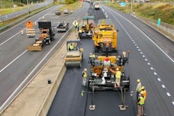construction crew paving highway