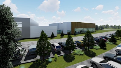 rendered image of volvo construction equipment's new training center