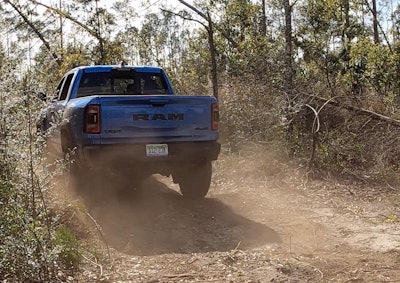 Off-roading is akin to an amusement park ride. It evokes plenty of smiles from passengers.