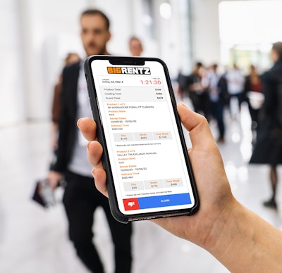 BigRentz Quickrentz app on phone