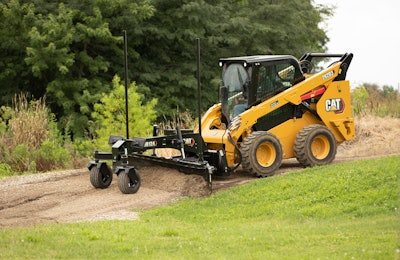Cat 262D3 Skid Steer Loader with Smart Grader Blade attachment