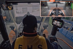 Doosan wheel loader with transparent bucket