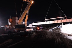 New Falls Road bridge construction