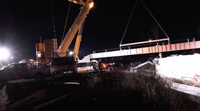 New Falls Road bridge construction