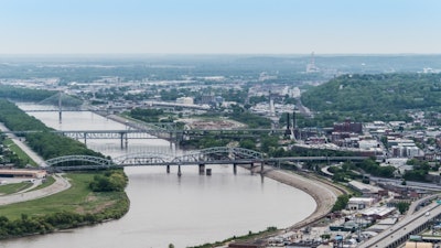 The Buck O'Neil Bridge (foreground)