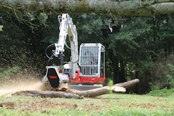 Takeuchi TB370 excavator with mulching head