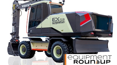 Volvo EX03 concept with Equipment Roundup logo