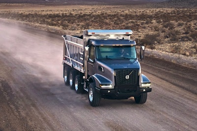Volvo truck on dirt road