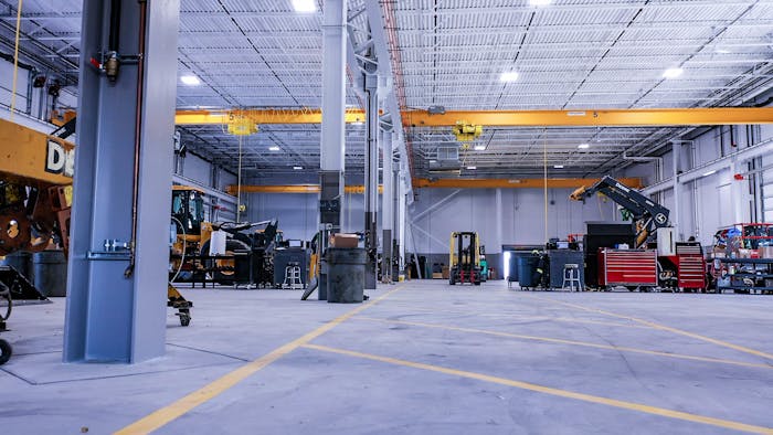 West Side Tractor Shop with overhead cranes