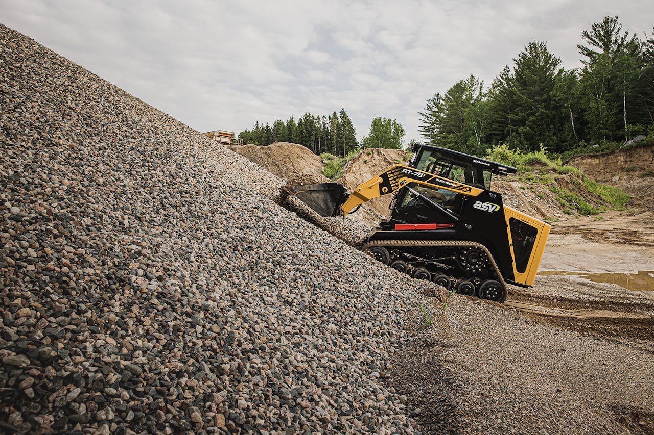 asv rt-75 lifting small rocks
