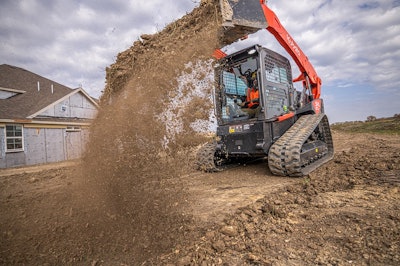 Kubota svl97-2 dumping dirt
