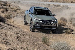 The Hyundai Santa Cruz shown above looks like a compact truck while off-roading. Photos below make it look like a crossover with a small bed. Hyundai says it's neither. Either way, there could be some fleet appeal here given its power, versatility and convenient size.