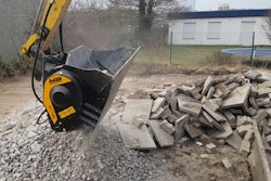 excavator with MB attachment demolition