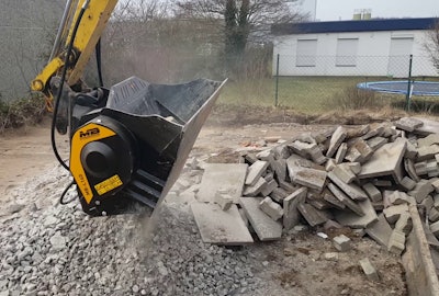 excavator with MB attachment demolition